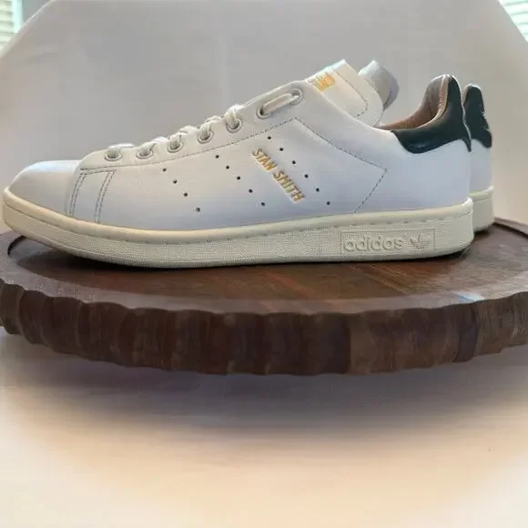 Adidas Stan Smith Classic White Green Leather Sneakers Mens 7.5 HP2201 Lux - Picture 6 of 16